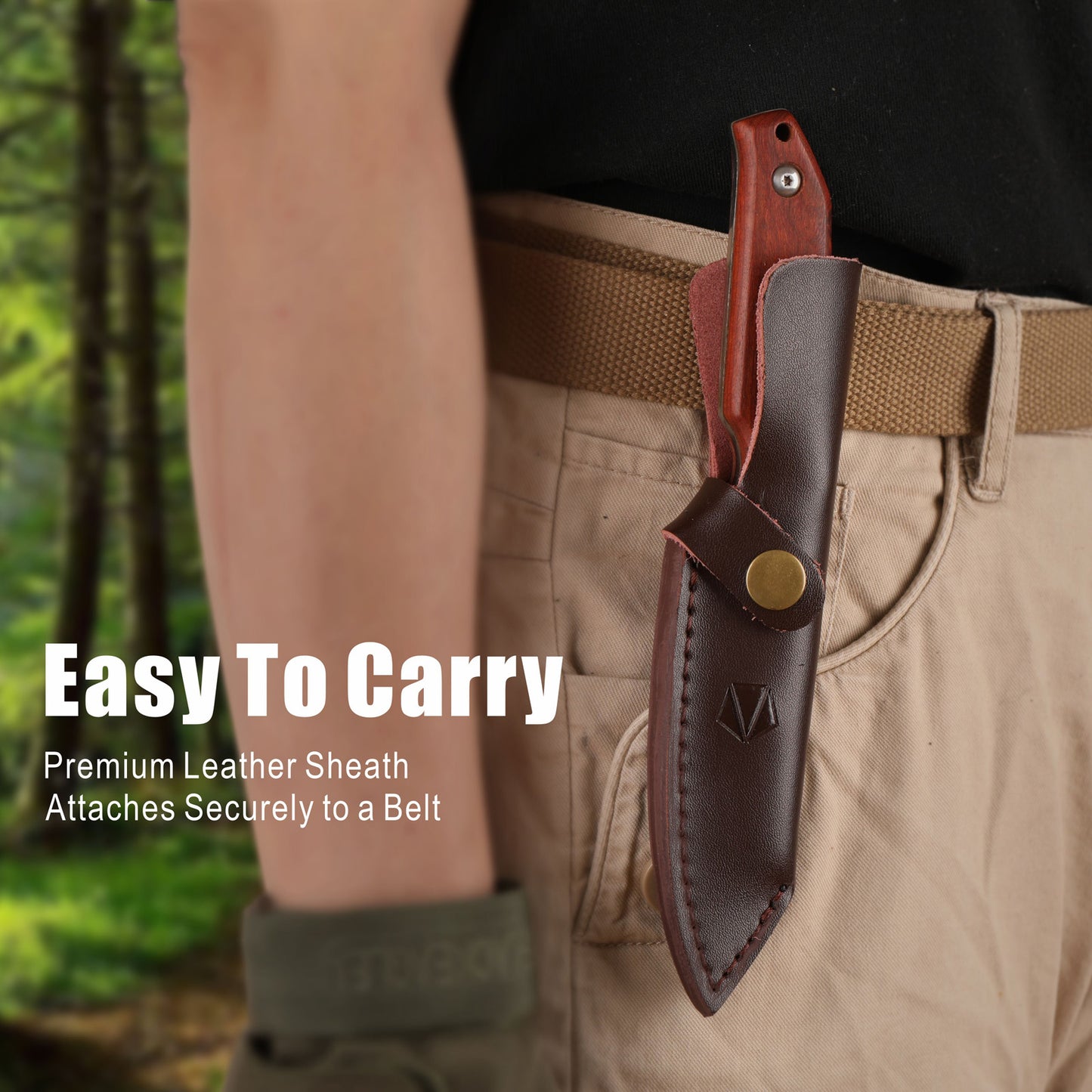Fixed Blade Knife with Leather Sheath RT-527