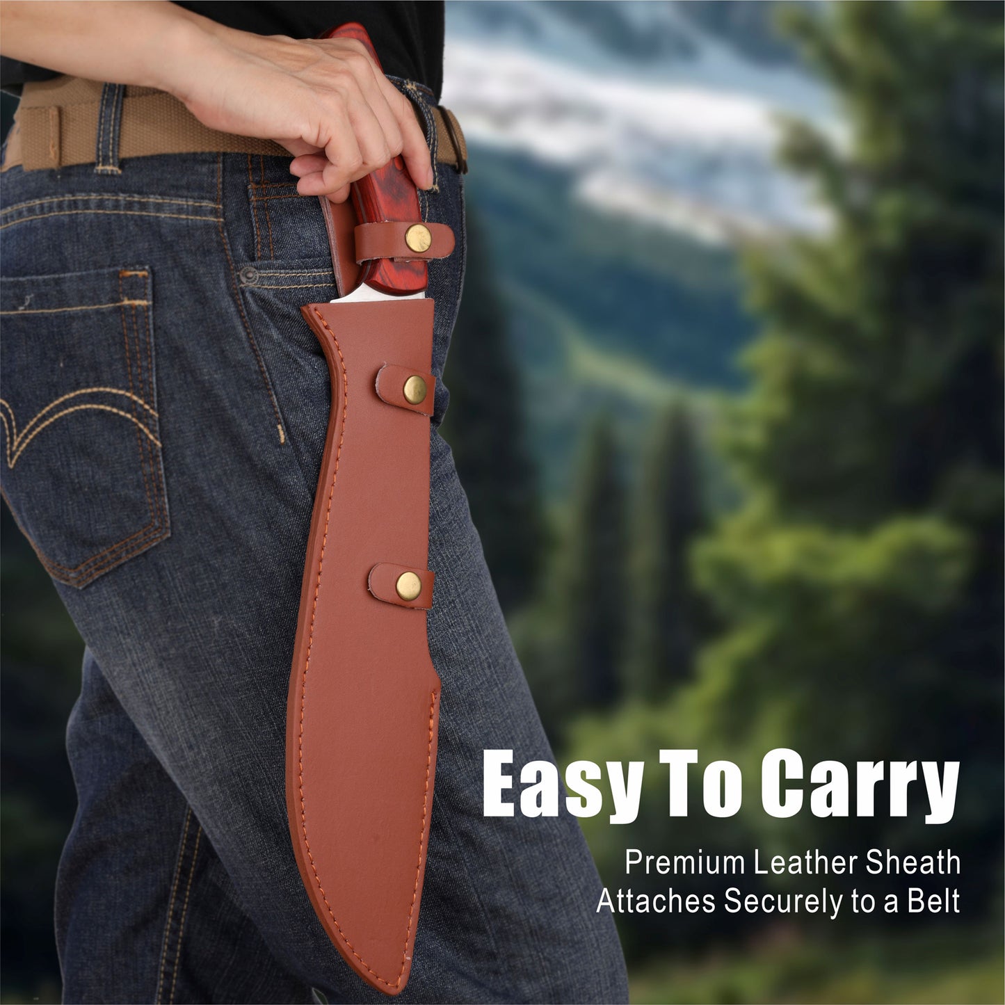 Machete with Leather Sheath