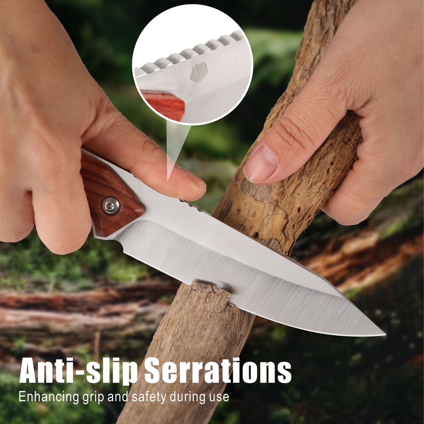 Fixed Blade Knife with Leather Sheath RT-525